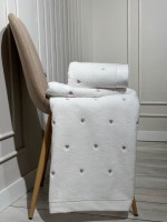 Махровий рушник для обличчя Cestepe Kalpli Nakisli white-lila 50х90 Туреччина - Зображення 3