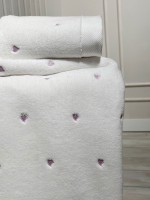 Махровий рушник для обличчя Cestepe Kalpli Nakisli white-lila 50х90 Туреччина - Зображення 2