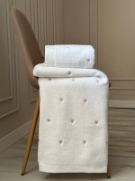 Махровий рушник для обличчя Cestepe Kalpli Nakisli white-pink 50х90 Туреччина - Зображення 3