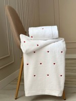 Махровий рушник для бані Cestepe Kalpli Nakisli white-red 70х140 Туреччина