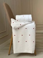 Махровий рушник для обличчя Cestepe Kalpli Nakisli white-red 50х90 Туреччина - Зображення 3
