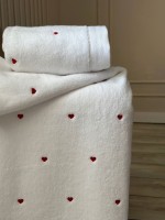 Махровий рушник для обличчя Cestepe Kalpli Nakisli white-red 50х90 Туреччина - Зображення 2