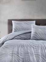 Постільна білизна Homesko Ranforce Donis grey евро 200х220 - Зображення 2
