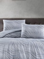 Постільна білизна Homesko Ranforce Donis grey евро 200х220