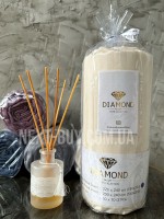 Сатинове простирадло на резинці 180х200+28см Diamond Saten fitted sheet ecru з наволочками