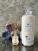Сатинове простирадло на резинці 180х200+28см Diamond Saten fitted sheet ecru з наволочками - Зображення 2