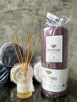 Сатинове простирадло на резинці 180х200+28см Diamond Saten fitted sheet murdum з наволочками