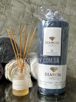 Сатинове простирадло на резинці 180х200+28см Diamond Saten fitted sheet navy з наволочками