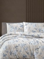 Постільна білизна Homesko Ranforce Ibiza beige евро 200х220