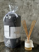 Простирадло махрове на резинці 180х200+28см Maison D'or Terry Fitted sheet antracite з наволочками