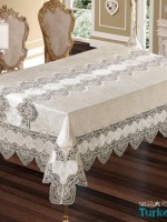 Скатертина для столу Asya з мереживом 160х220 Туреччина - Зображення 2