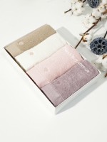 Maison D'or Micro Cotton Soft Embroidery набір бавовняних рушників 4шт white-lilac - Зображення 4