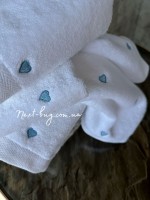 Maison D'or Micro Cotton Soft Embroidery набір бавовняних рушників 4шт white-blue - Зображення 2