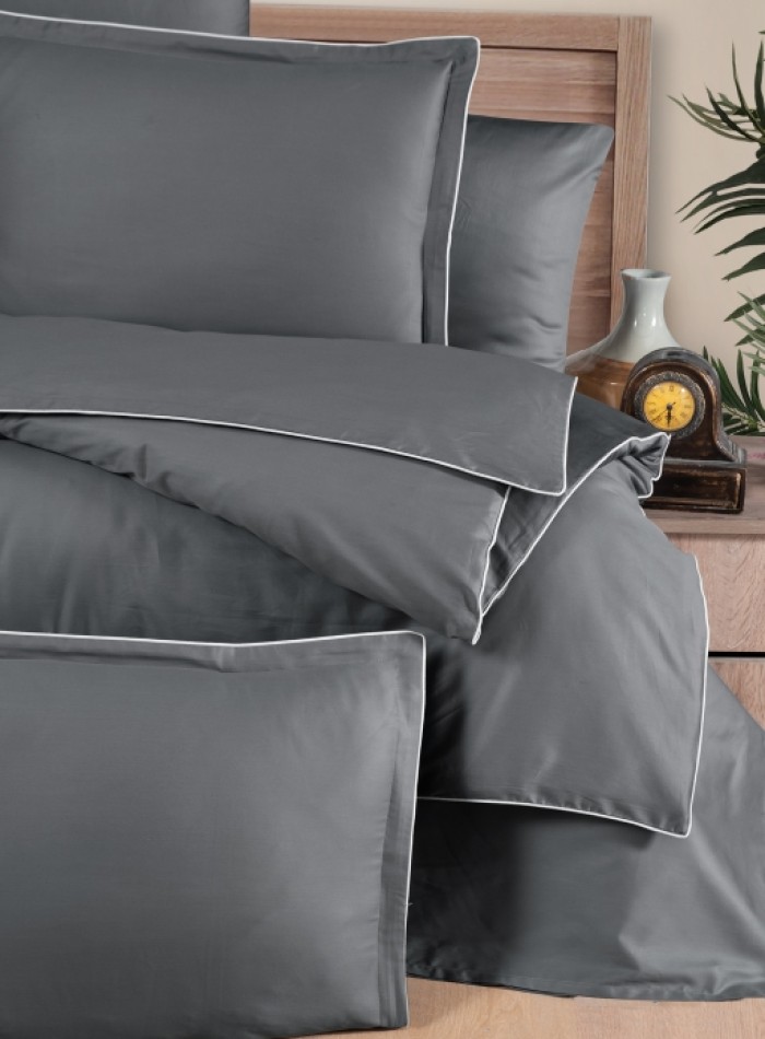 Постельное белье Lucca grey La Romano premium сатин полуторный 160х220 — изображение 2