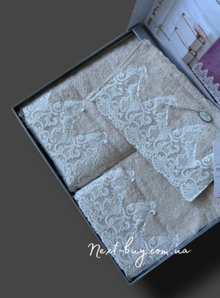 Maison D'or New Trendy Jasmin Cotton набор полотенец хлопок bej-ecru — изображение 4