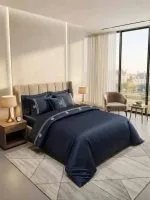 Постельное белье Maison D'or Maison Deluxe antracite-grey 200x220см сатин с вышивкой — изображение 2