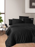 First choice Timeless Black deluxe сатин постельное белье евро 200х220