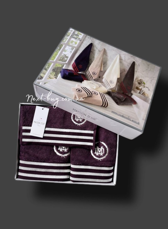 Maison D'or Delon Cotton мужской набор махровых полотенец purple — изображение 2