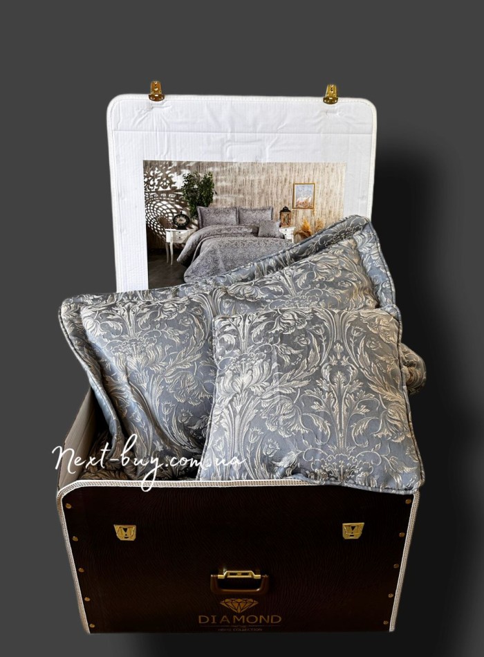 Изысканное покрывало Diamond Emma grey Турция 260x270 — изображение 3