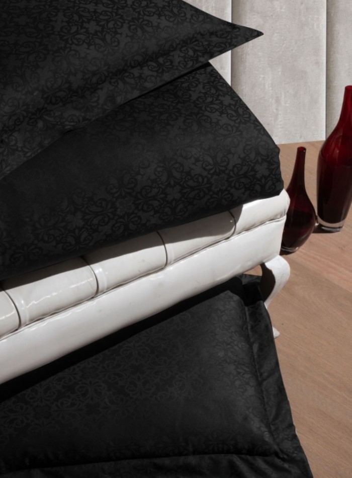 First choice Lamone black постільна білизна сатин-жакард полуторна 160х220 - Зображення 2