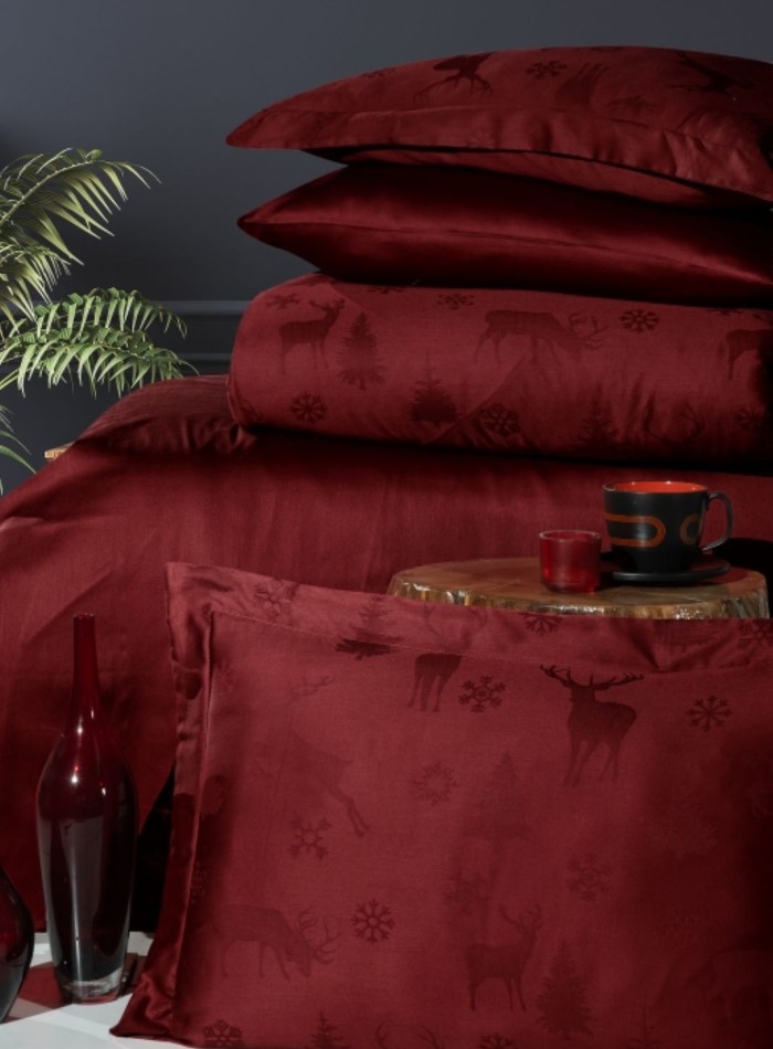First choice Midas Dark red постельное белье сатин-жаккард евро 200х220 — изображение 2