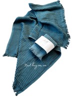 Набор хлопковых, плетенных полотенец Luppura navy blue для бани и лица 70х140 и 50х90 — изображение 3