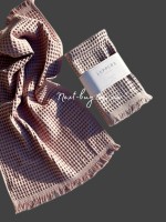 Набор хлопковых, плетенных полотенец Luppura lilac для бани и лица 70х140 и 50х90 — изображение 3