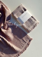 Набор хлопковых, плетенных полотенец Luppura lilac для бани и лица 70х140 и 50х90 — изображение 2