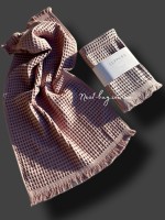 Набор хлопковых, плетенных полотенец Luppura lilac для бани и лица 70х140 и 50х90