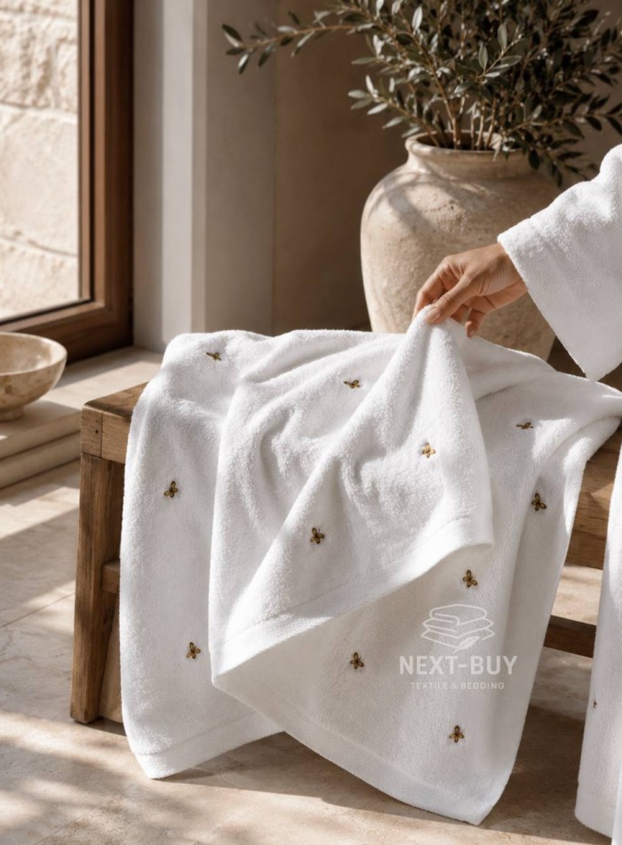 Набір махрових рушників Maison D'or Reve de Papillon white-brown 3шт. бавовна - Зображення 3
