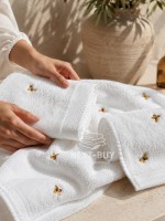 Набір махрових рушників Maison D'or Reve de Papillon white-brown 3шт. бавовна - Зображення 4