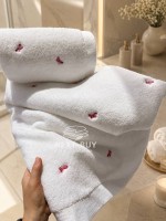 Набор махровых полотенец Maison D'or Reve de Papillon white-pink 3шт. хлопок — изображение 3