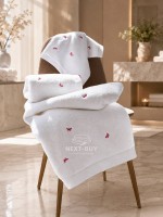 Махровое полотенце для лица Maison Dor Soft Butterflies white-pink 50х100 хлопок — изображение 3