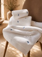 Набір махрових рушників Maison D'or Reve de Papillon white-blue 3шт. бавовна - Зображення 2