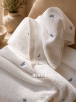 Махровий рушник банний Maison Dor Soft Butterflies white-blue 85х150 бавовна - Зображення 2
