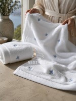 Mахровий рушник для обличчя Maison Dor Soft Butterflies white-blue 50х100 хлопок - Зображення 3