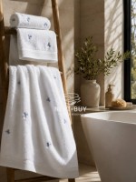 Набір махрових рушників Maison D'or Reve de Papillon white-blue 3шт. бавовна