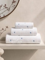 Mахровий рушник для обличчя Maison Dor Soft Butterflies white-blue 50х100 хлопок - Зображення 2