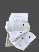 Набір махрових рушників Maison D'or Reve de Papillon white-red 3шт. бавовна