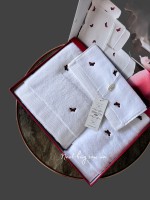 Набір махрових рушників Maison D'or Reve de Papillon white-red 3шт. бавовна - Зображення 6
