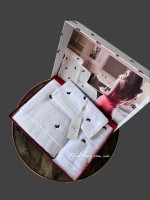 Набір махрових рушників Maison D'or Reve de Papillon white-red 3шт. бавовна - Зображення 2