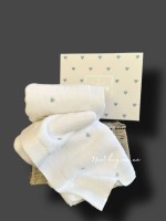 Набор махровых полотенец Maison D'or Soft Hearts white-blue 50х100см 2шт.