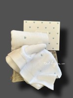 Набор махровых полотенец Maison D'or Soft Hearts white-blue 50х100см 2шт. — изображение 4