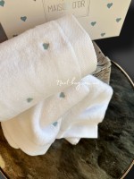 Набор махровых полотенец Maison D'or Soft Hearts white-blue 50х100см 2шт. — изображение 5