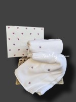 Набір махрових рушників Maison D'or Soft Hearts white-lilac 50х100см 2шт.