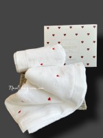 Набір махрових рушників Maison D'or Soft Hearts white-red 50х100см 2шт. - Зображення 3