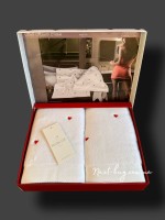 Набір махрових рушників Maison D'or Soft Hearts white-red 50х100см 2шт. - Зображення 2