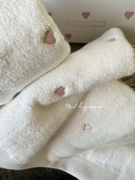 Набір махрових рушників Maison D'or Soft Hearts white-rose 50х100см 2шт. - Зображення 3