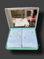 Набір махрових рушників Maison D'or Soft Hearts white-turquoise 50х100см 2шт. - Зображення 2