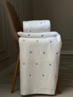 Махровий рушник для обличчя Cestepe Kalpli Nakisli white-blue 50х90 Туреччина - Зображення 3